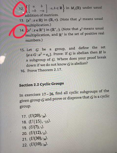 Solved Either prove that the set H is a subgroup of G, or | Chegg.com