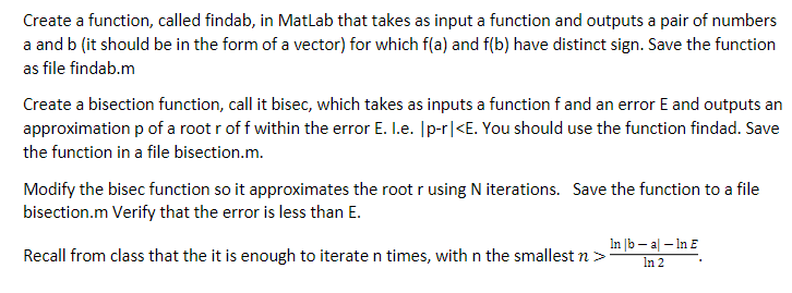 Solved Using matlab Create a function, called findab, in | Chegg.com