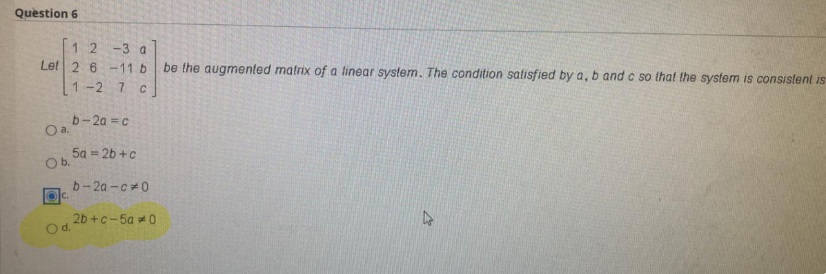 Solved Question 6 -3 a 12 Let 2 6 -11 b 1-2 7c be the | Chegg.com