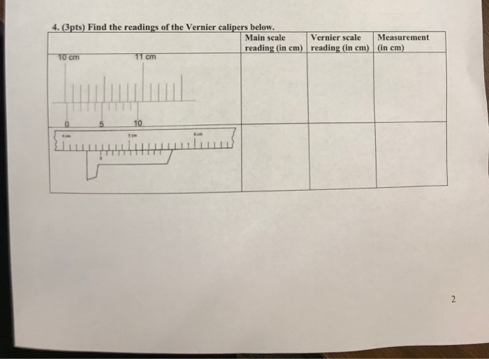 Solved: 4.3pts) Find The Readings Of The Vernier Calipers | Chegg.com