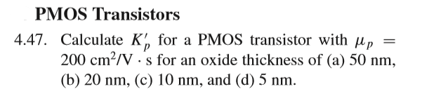 Solved PMOS TRANSISTOR MATHEMATICAL MODEL SUMMARY Equations | Chegg.com