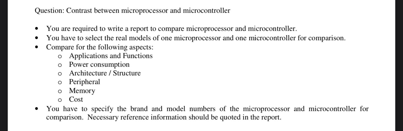 Solved Question: Contrast between microprocessor and | Chegg.com