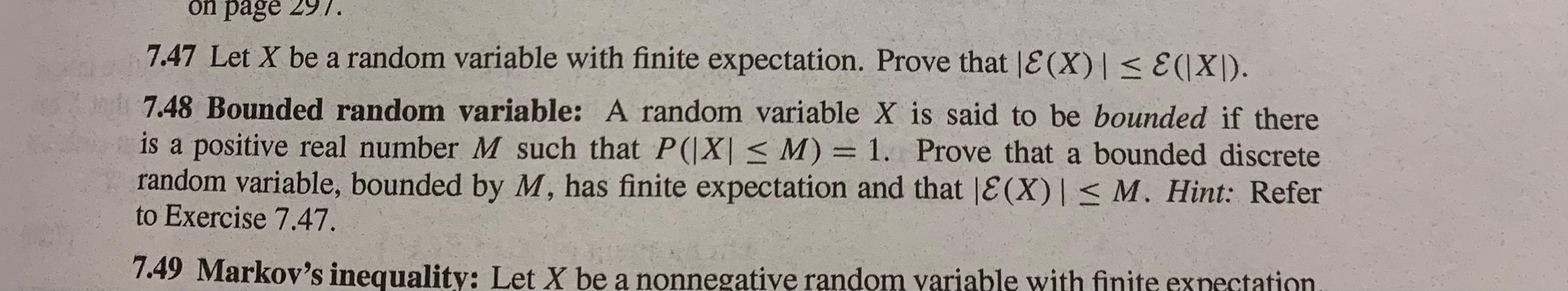 Solved on page 297. a 7.47 Let X be a random variable with | Chegg.com