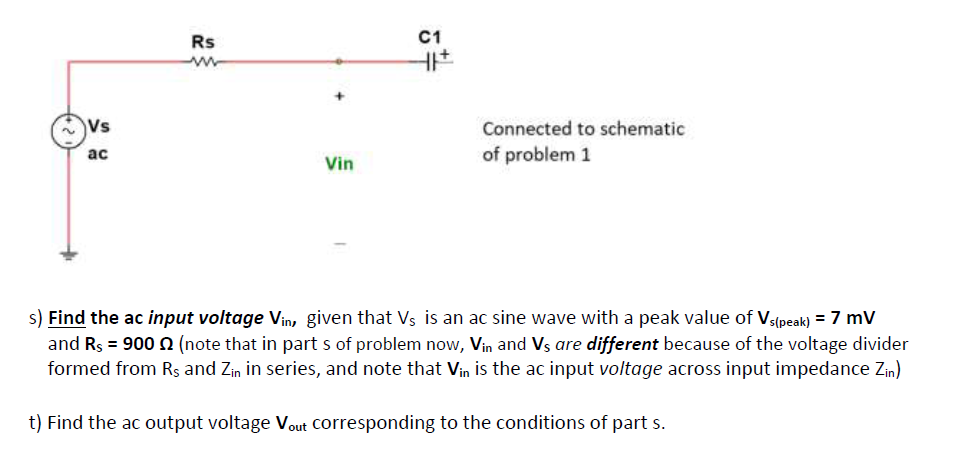 Solved 1) Given the following circuit schematic of a | Chegg.com