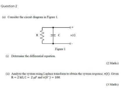 Solved Question 2 (a) Consider the circuit diagram in Figure | Chegg.com