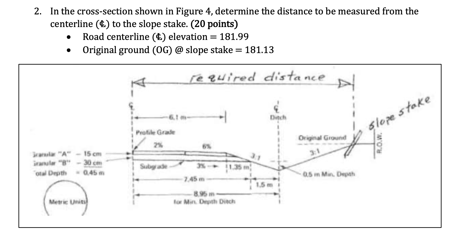 Solved 2. In the cross-section shown in Figure 4, determine | Chegg.com