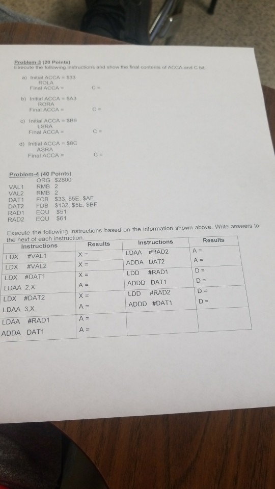 Solved Problem 3 (20 Points) Execute the following | Chegg.com