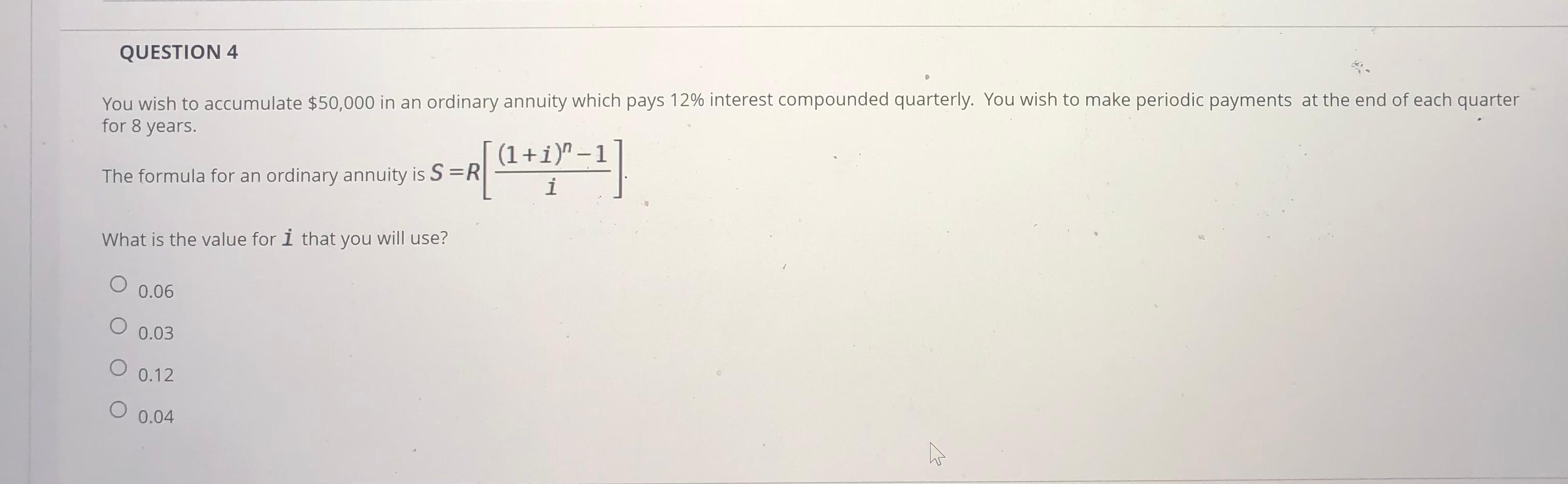 Solved QUESTION 4 You wish to accumulate $50,000 in an | Chegg.com