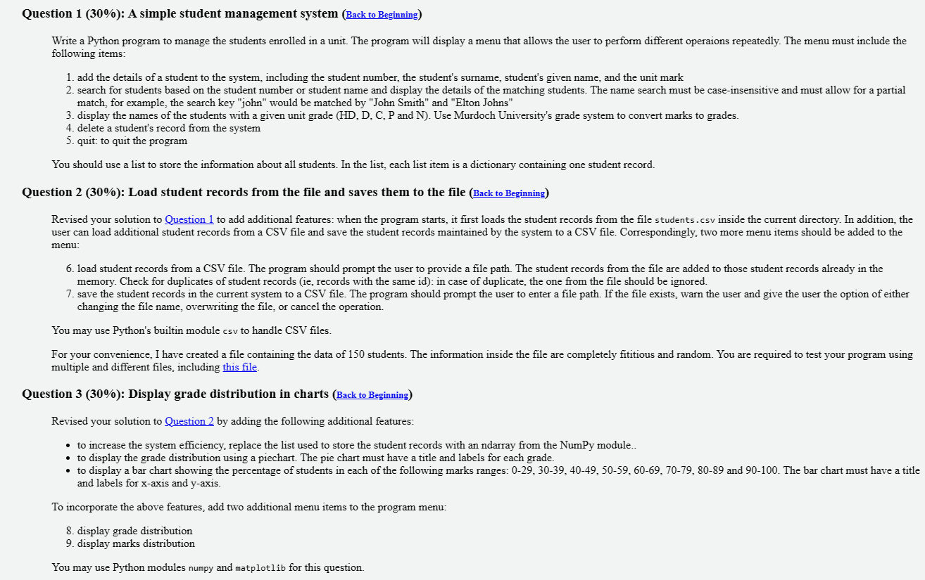 Solved I am providing a complete code for all 3 questions | Chegg.com