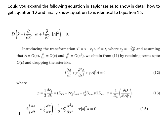 Solved Could you expand the following equation in Taylor | Chegg.com