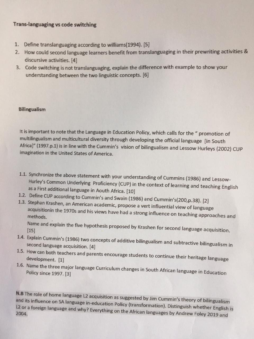 Translanguaging vs code switching 1. Define