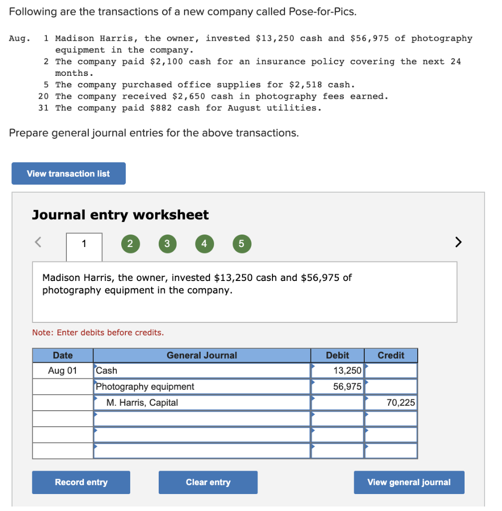 Solved Following are the transactions of a new company