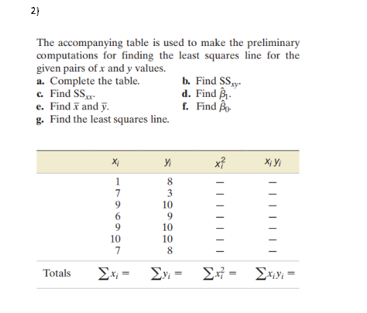 Solved 2) The Accompanying Table Is Used To Make The | Chegg.com