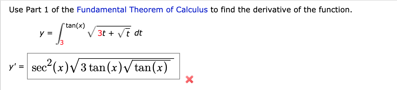 Solved Use Part 1 Of The Fundamental Theorem Of Calculus