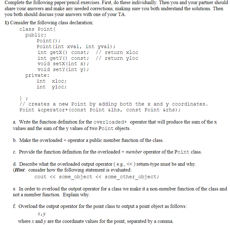Solved Complete the following paper/pencil exercises. First, | Chegg.com
