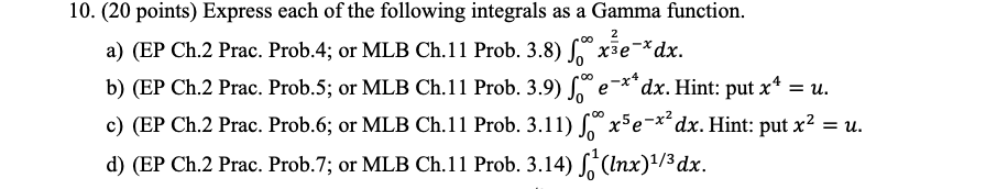 Solved 10. (20 points) Express each of the following | Chegg.com