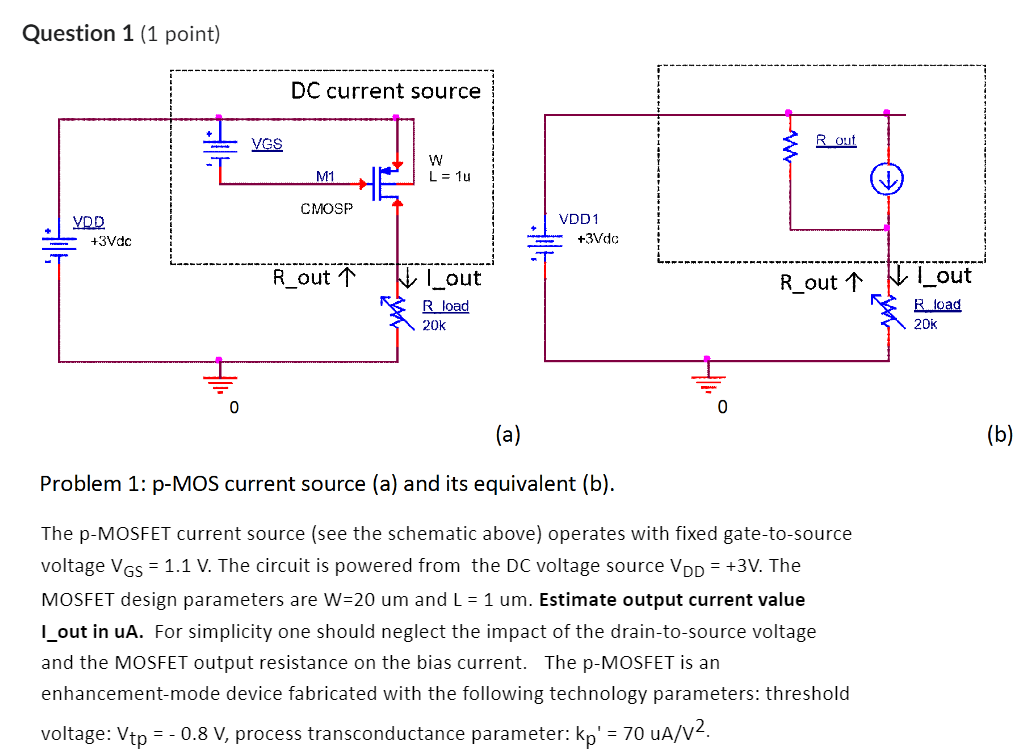Solved Q2 The pMOSFET current source (the same schematic)