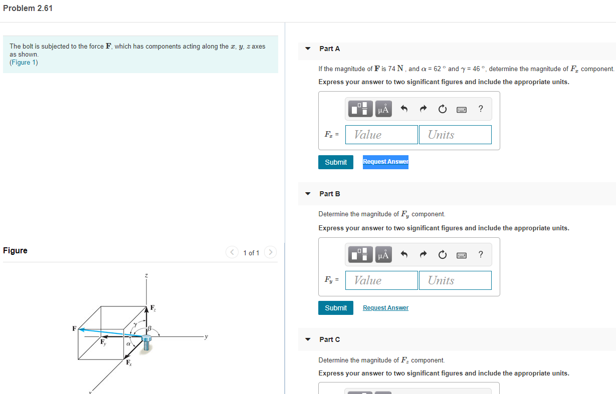 Solved Problem 2.61 Part A The Bolt Is Subjected To The | Chegg.com