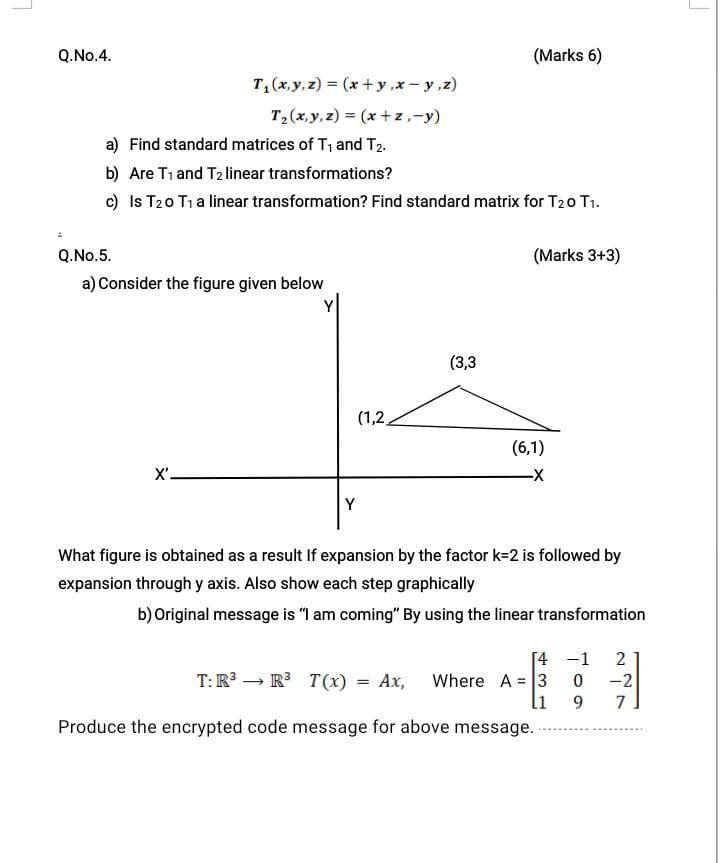 Solved Q No 4 Marks 6 T X Y Z X Y X Y Z T2 X Y Chegg Com