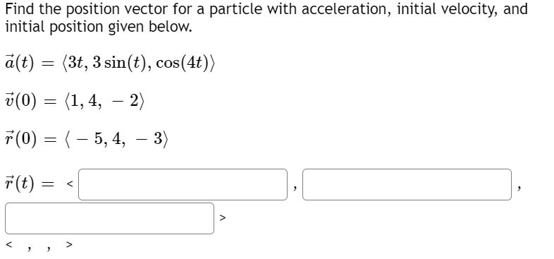 Solved Find the position vector for a particle with | Chegg.com