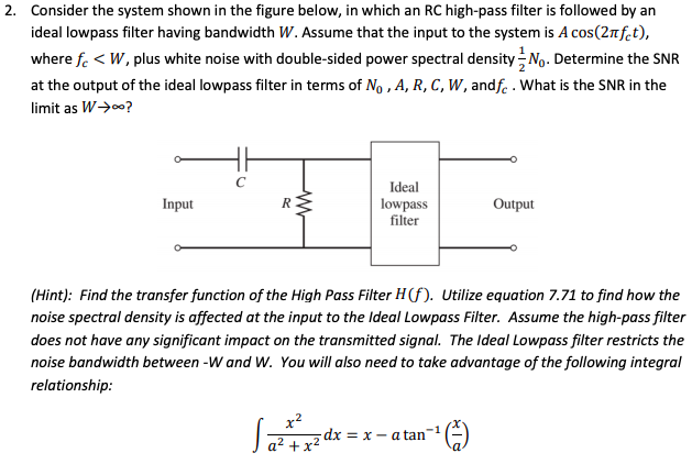 Solved 2 Consider The System Shown In The Figure Below In Chegg
