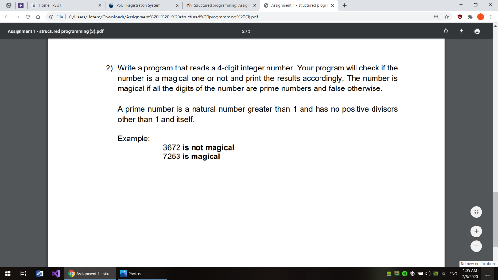 Solved Home PSUT PSUT Registration System Th Structured | Chegg.com