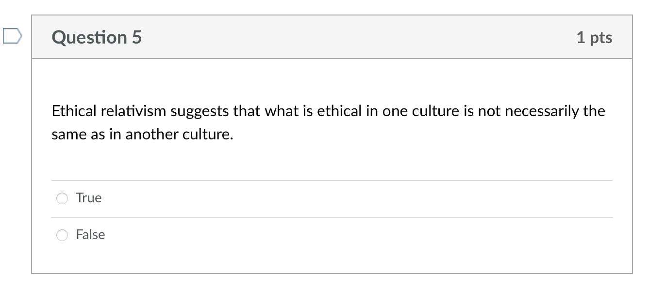 Solved Ethical relativism suggests that what is ethical in | Chegg.com