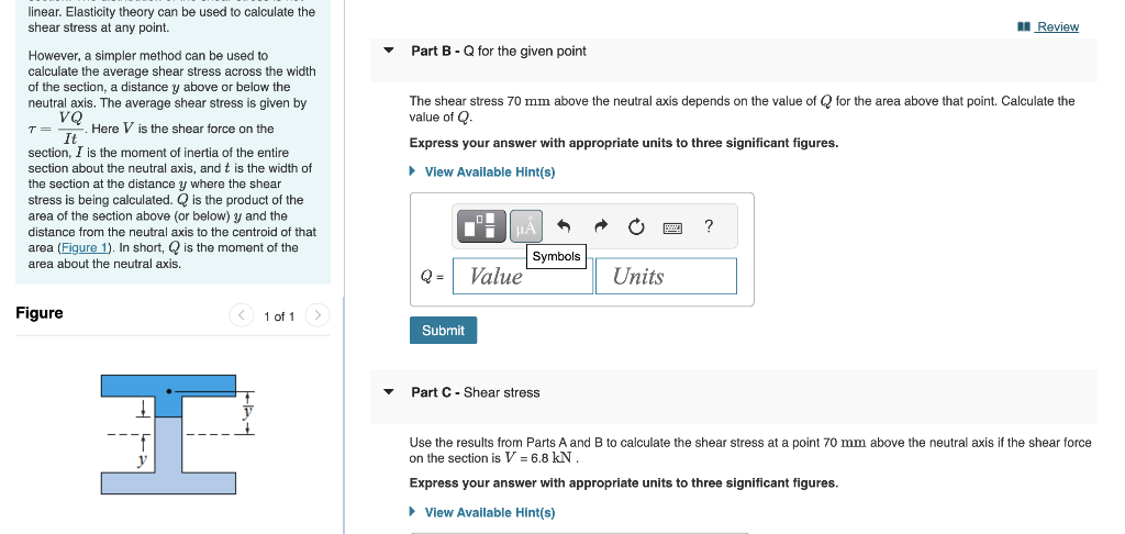 Solved Learning Goal: To calculate the shear stress at a | Chegg.com