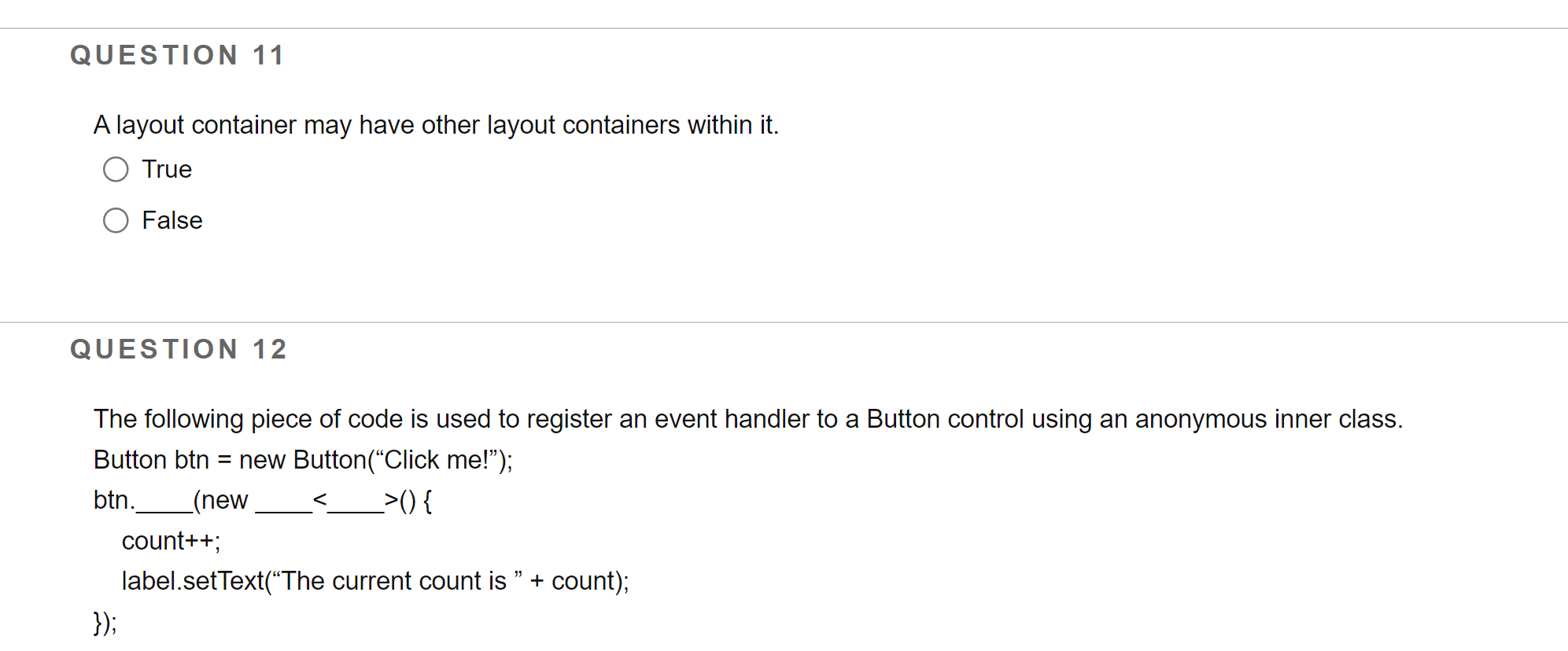 Solved A Layout Container May Have Other Layout Containers 
