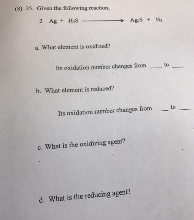 ag h2o 2 ag cn 2 oxidation number