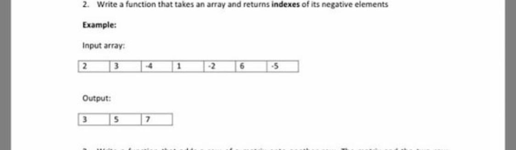 Solved 2. Write a function that takes an array and returns | Chegg.com