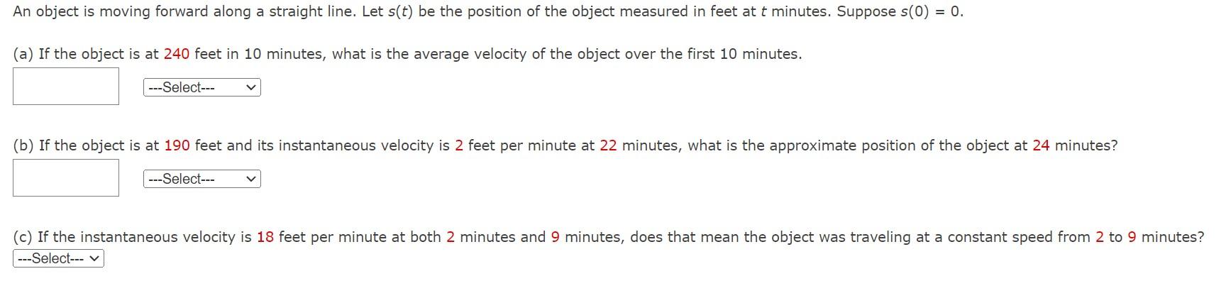 Solved An object is moving forward along a straight line. | Chegg.com