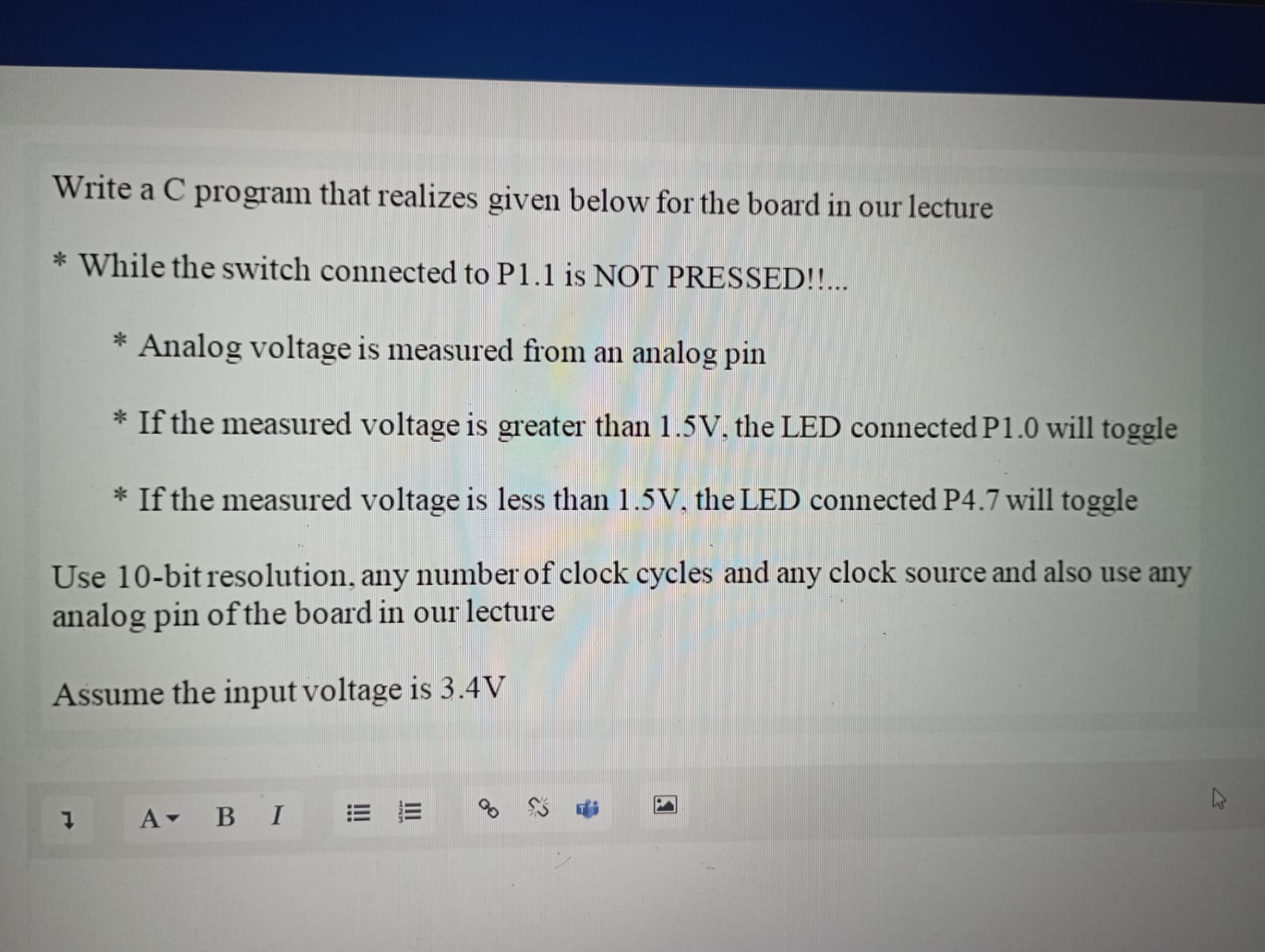 Solved Write a C program that realizes given below for the | Chegg.com