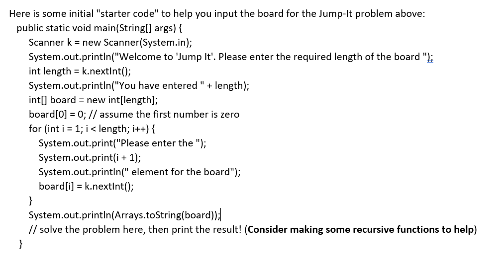 Solved The game of "Jump-It" consists of a board with N | Chegg.com