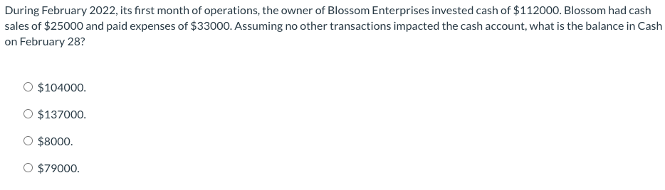Solved During February 2022 , its first month of operations, | Chegg.com