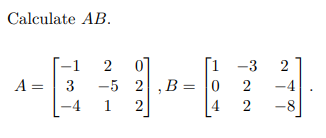 Solved Calculate \\( A B \\). \\[ | Chegg.com