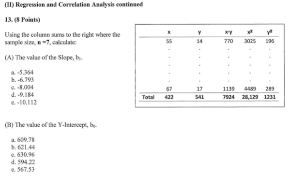 Solved (II) Regression And Correlation Analysis Continued | Chegg.com