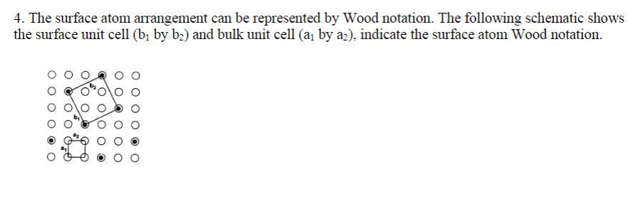 4. The surface atom arrangement can be represented by | Chegg.com