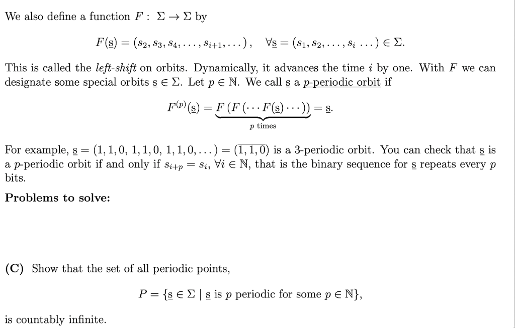 Solved Show That The Set Of All Periodic Points P S Chegg Com