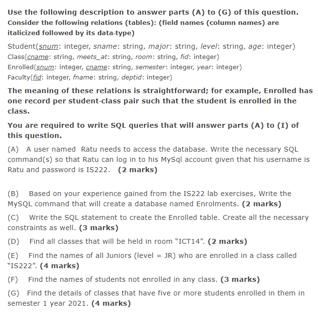 Solved Use the following description to answer parts (A) to | Chegg.com