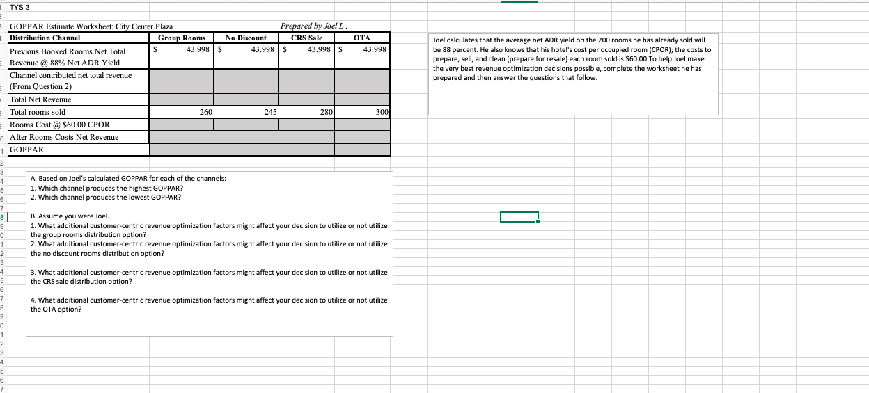 Solved Joel calculates that the average net ADR yield on the