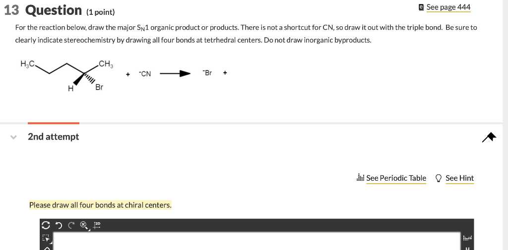 Solved @ See page 444 13 Question (1 point) For the reaction | Chegg.com