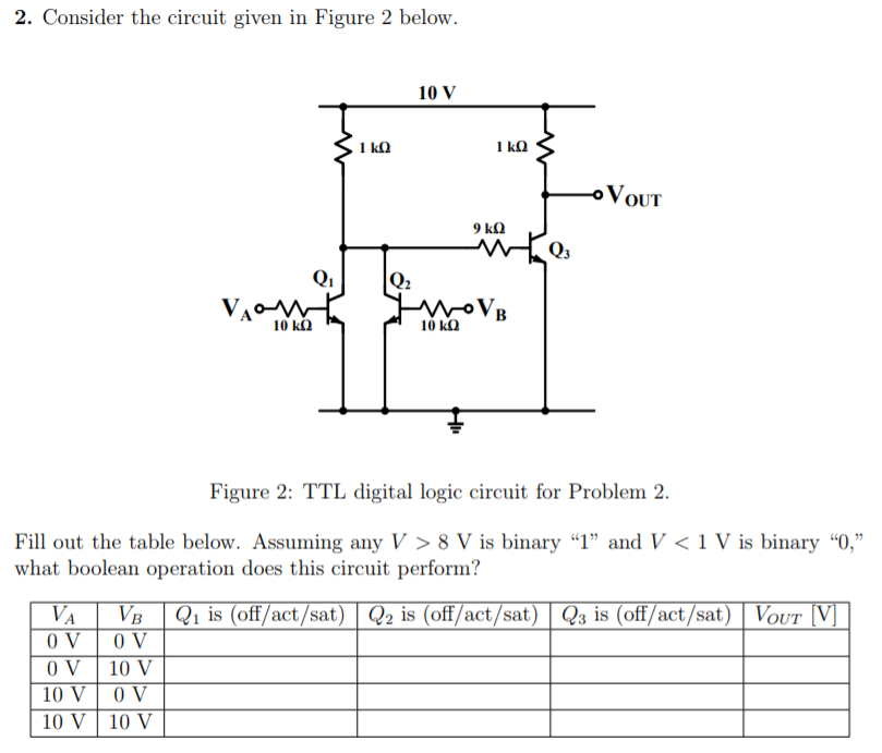 Solved 1. Consider the circuit shown in Figure 1, below 10 V | Chegg.com