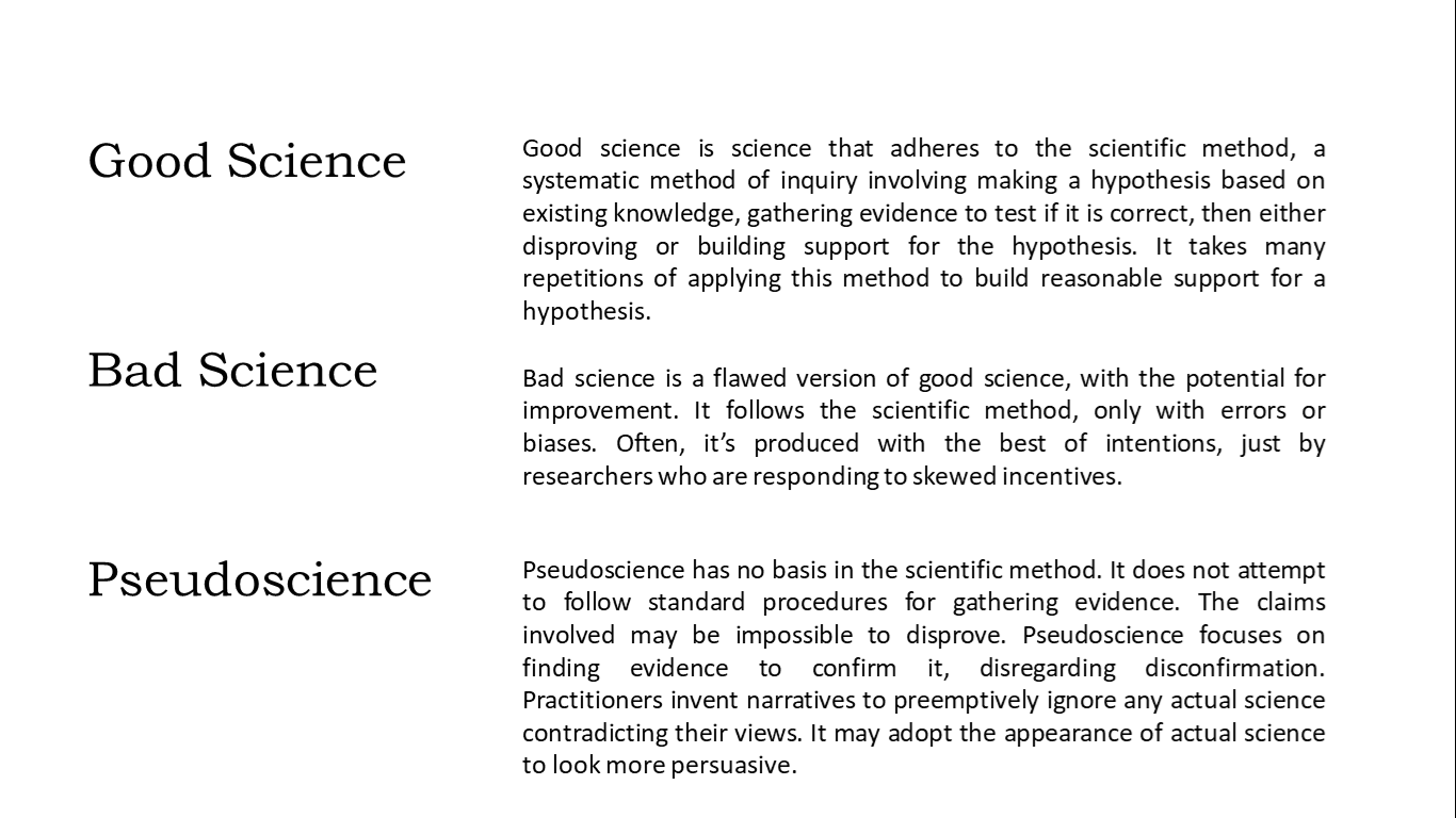 How to Distinguish Good Science from Bad Science