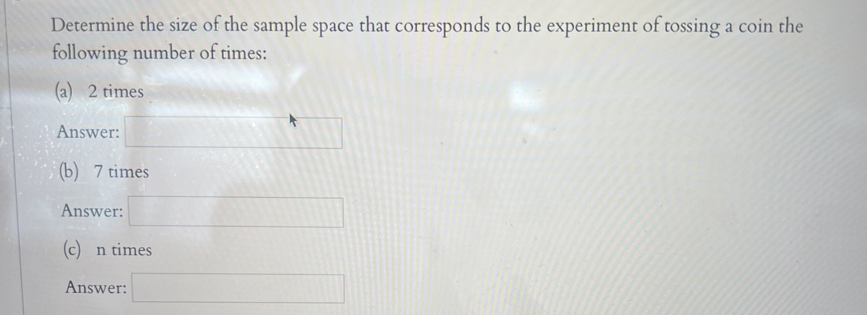 sample space size experiment