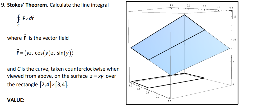 Solved 9. Stokes' Theorem. Calculate the line integral | Chegg.com