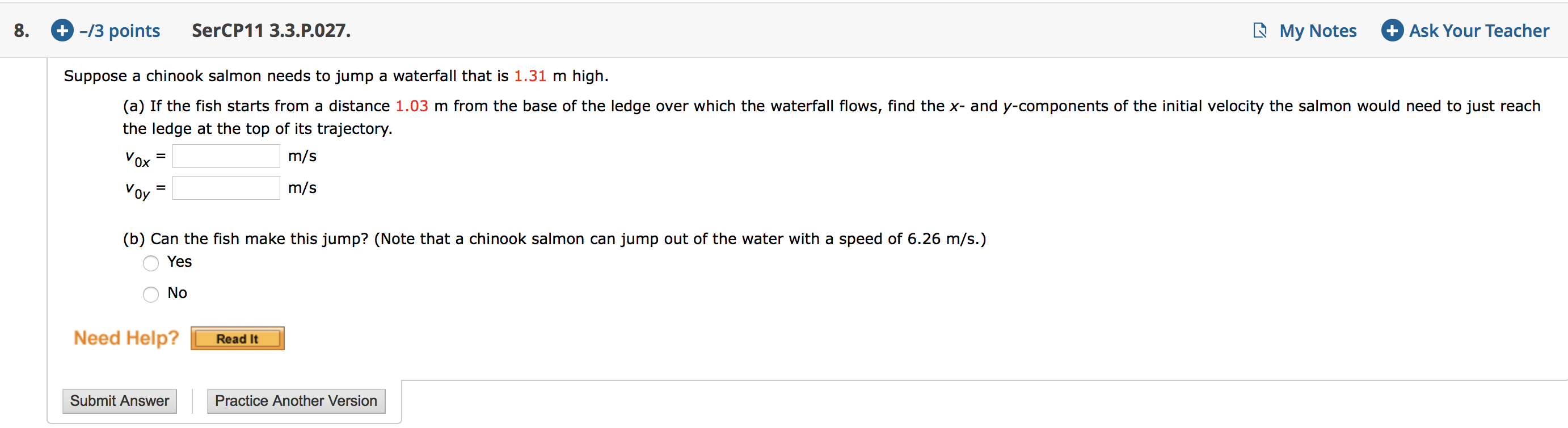 Solved 8. + -/3 points SerCP11 3.3.P.027. My Notes + Ask