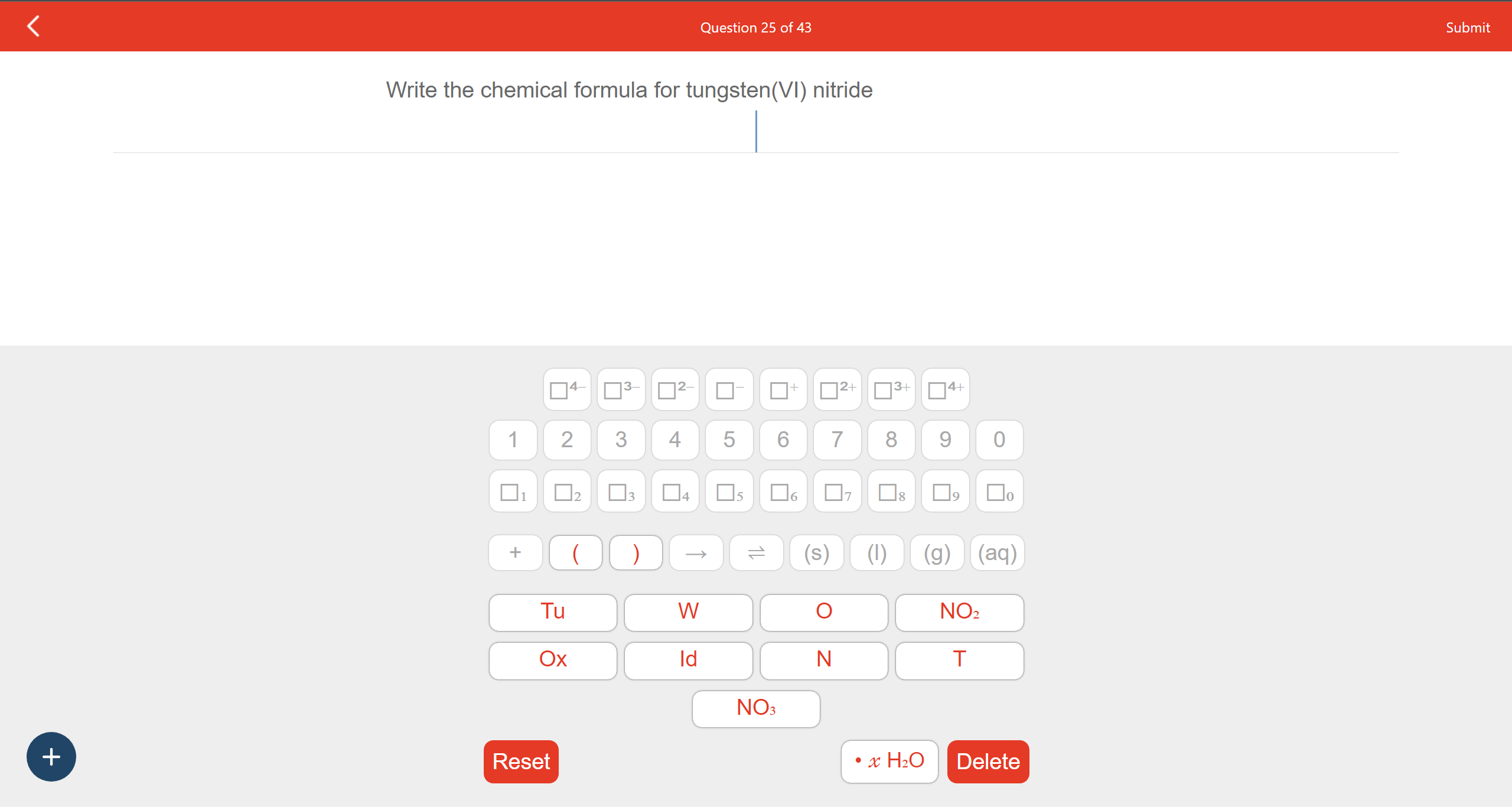 Solved Write the chemical formula for tungsten(VI) nitride