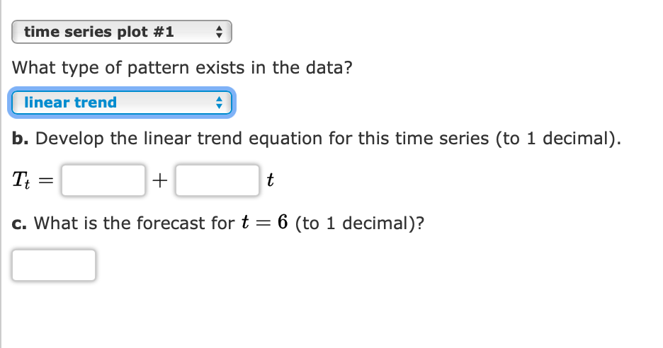 Solved Consider the following time series data. t 1 2 3 4 Ол | Chegg.com