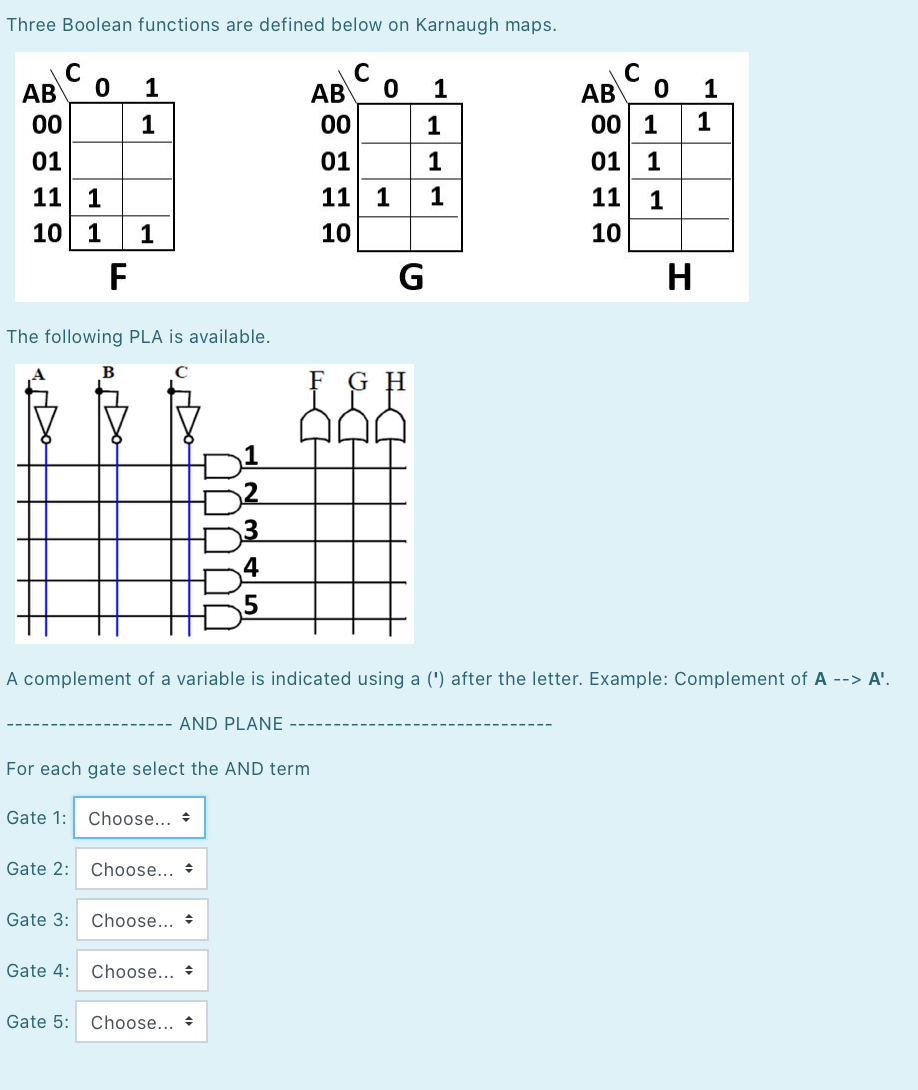 Solved Three Boolean functions are defined below on Karnaugh | Chegg.com